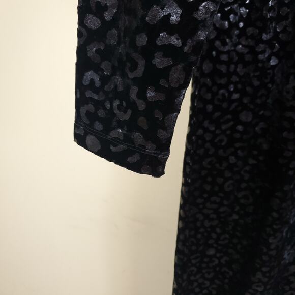 525 America Black Leopard Velvet Dress Size M - Picture 5 of 12